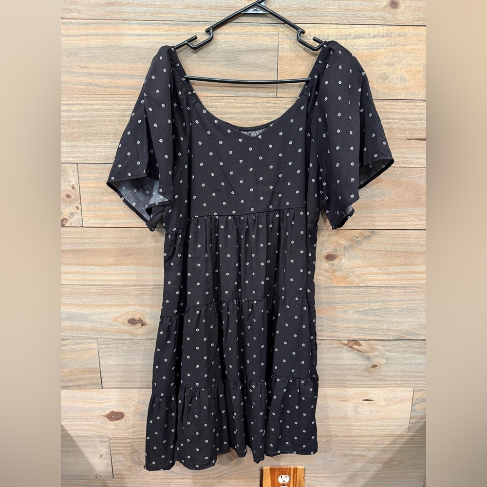 SO Black Midi Dress with White Dots